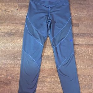Nike pro leggings (gray with purple check)